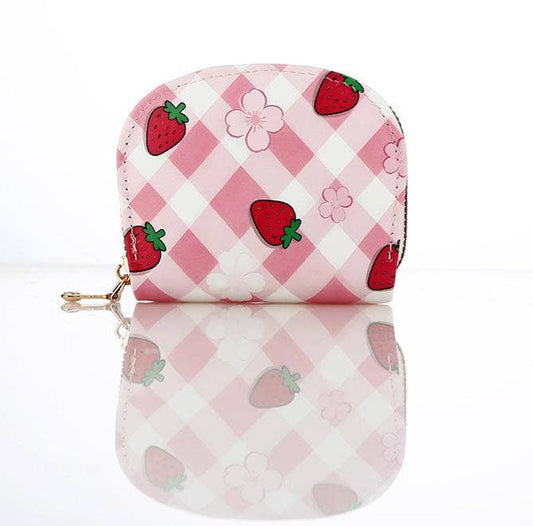 Cherry & Strawberry Print Card Purse Small Wallet
