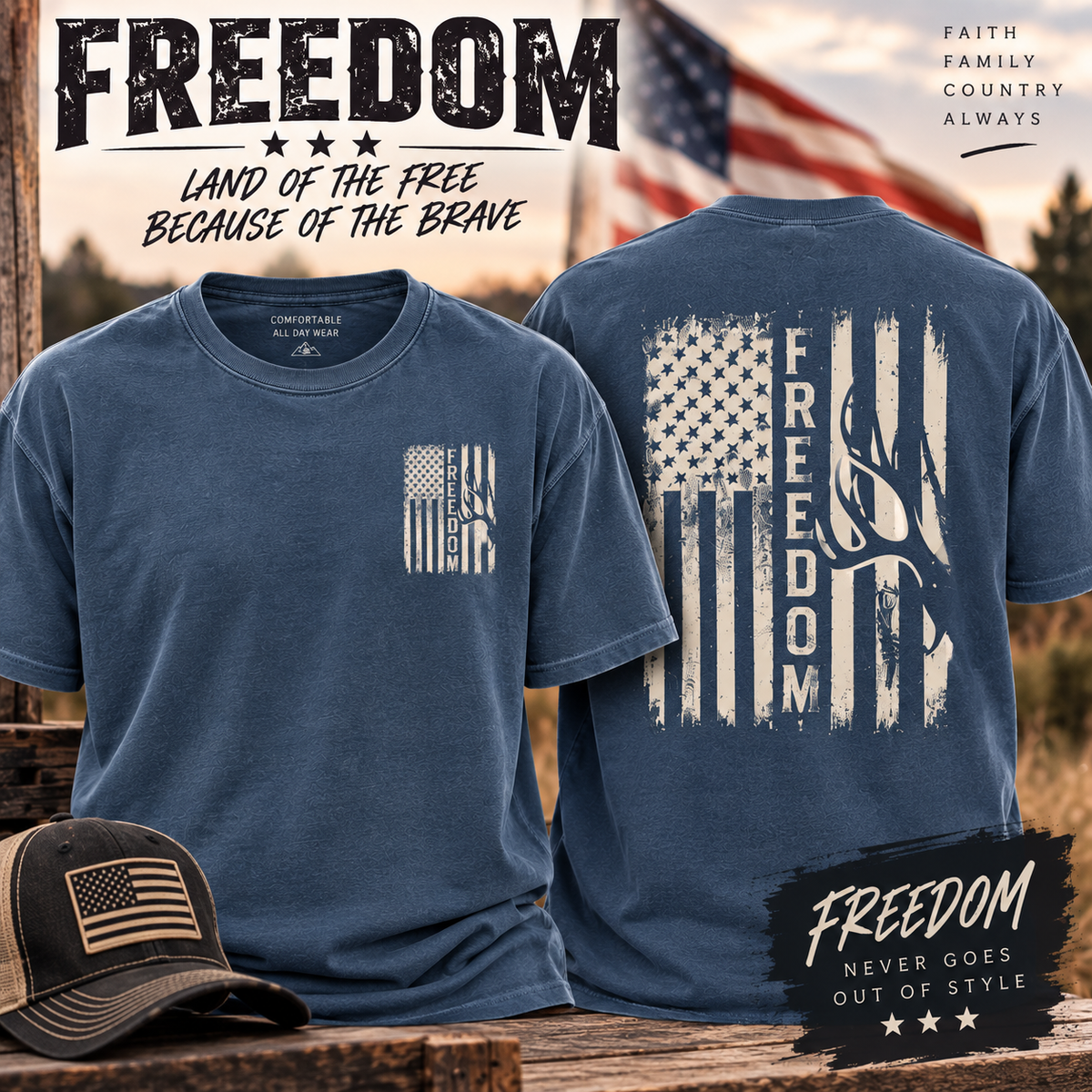 Comfort Colors Men's "Freedom" Graphic Tee