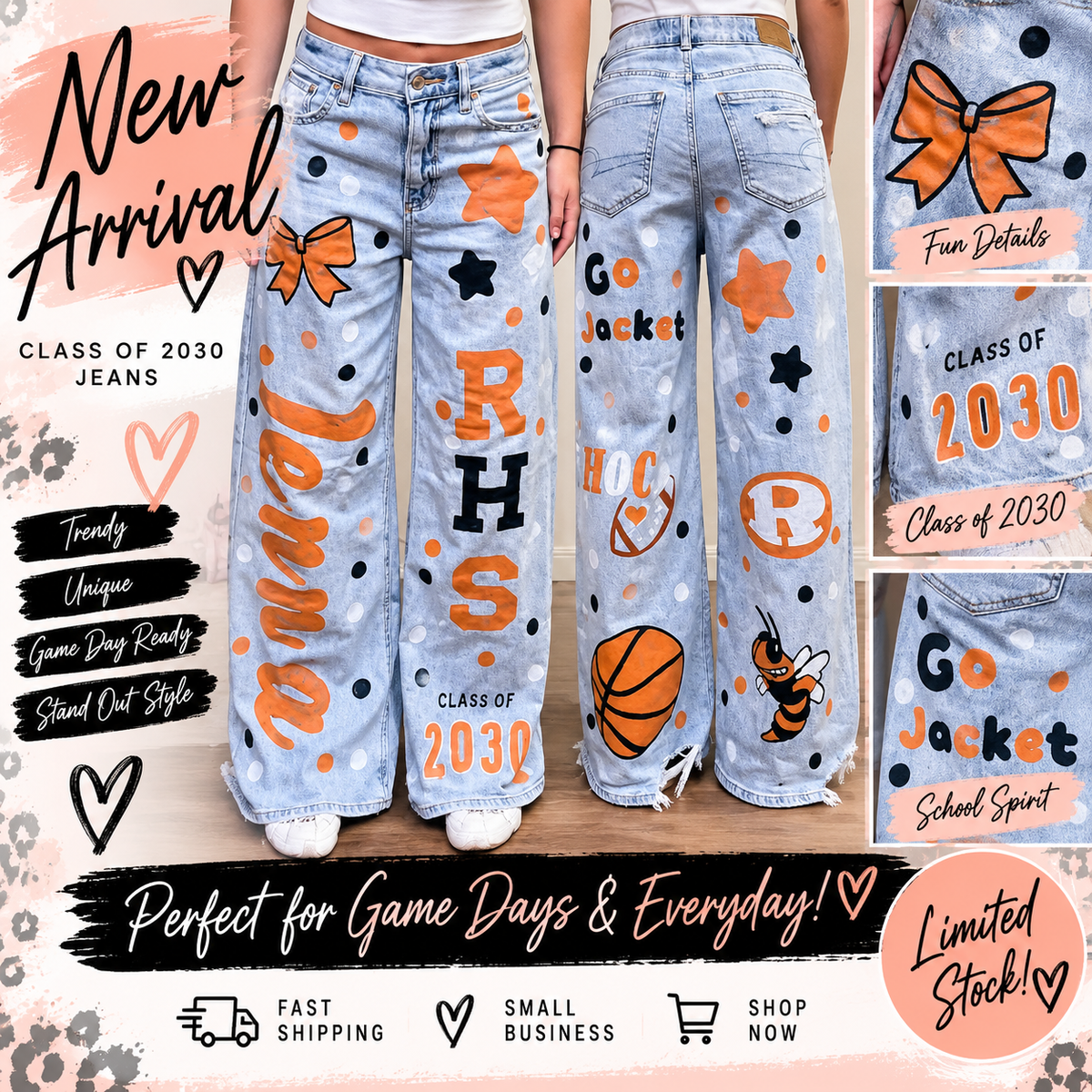 Custom School Spirit Jeans