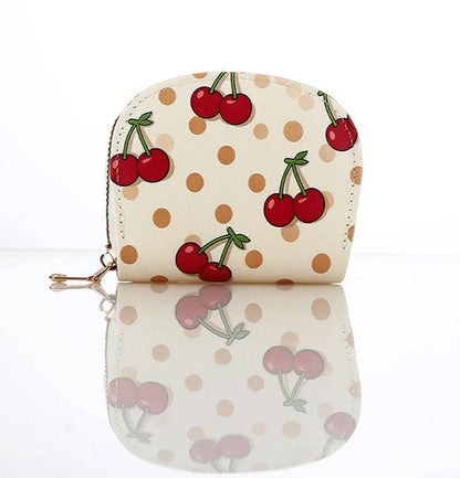 Cherry & Strawberry Print Card Purse Small Wallet