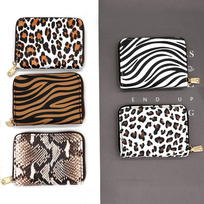 PU Leopard Card Holder Accordion Wallet