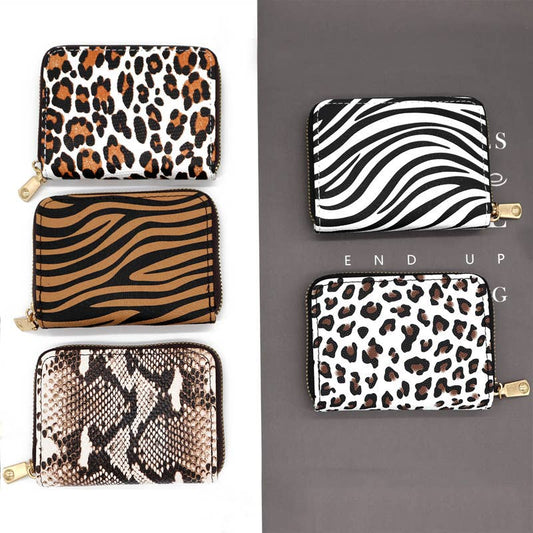 PU Leopard Card Holder Accordion Wallet