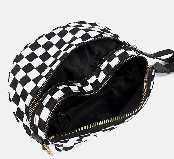 Checkered Bow Bum Bag Crossbody