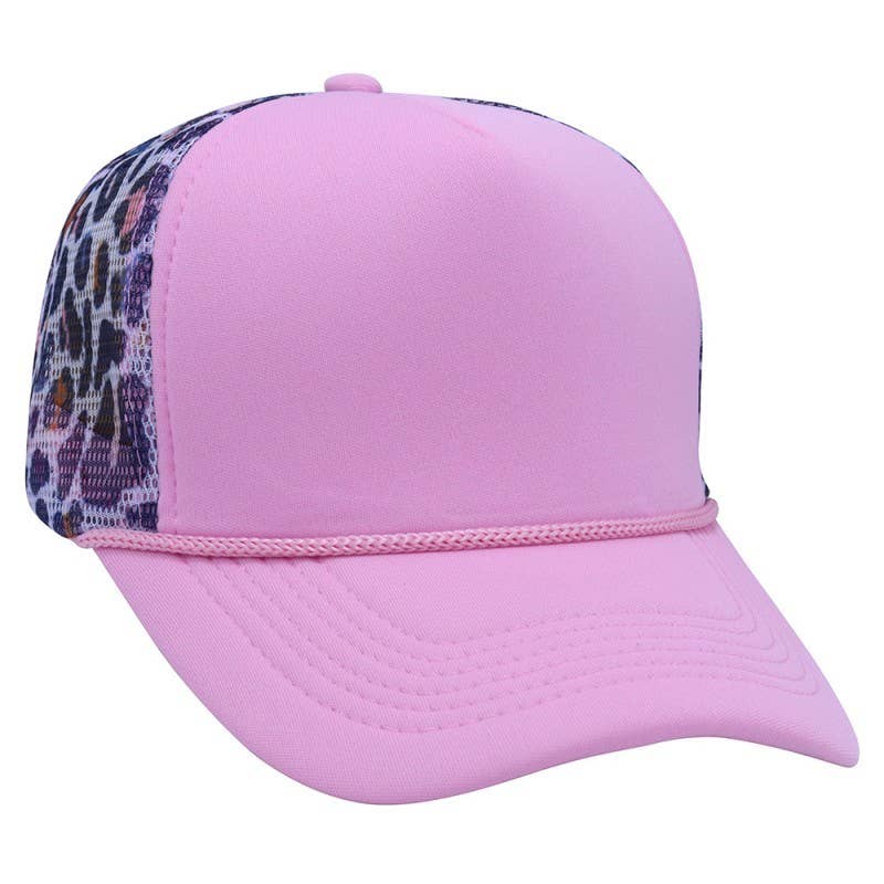TRUCKER HAT CHECKER FOAM FRONT ANIMAL MESH CAP