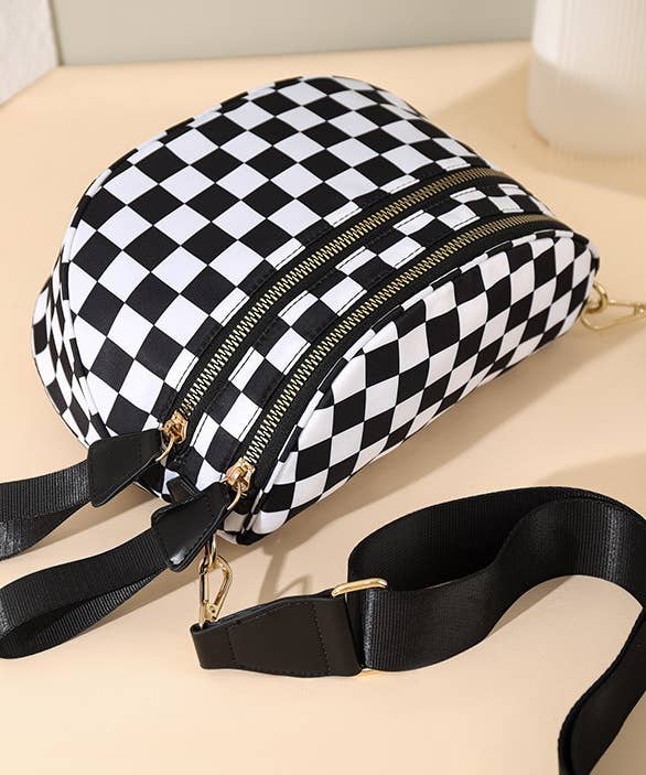 Checkered Bow Bum Bag Crossbody