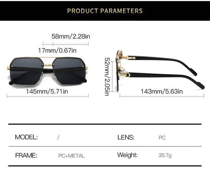 Polygonal Metal Frame Sunglasses
