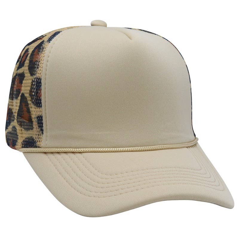 TRUCKER HAT CHECKER FOAM FRONT ANIMAL MESH CAP