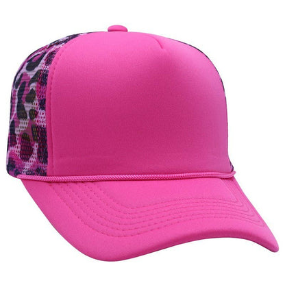 TRUCKER HAT CHECKER FOAM FRONT ANIMAL MESH CAP
