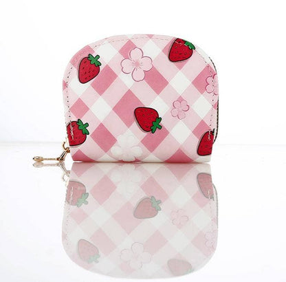 Cherry & Strawberry Print Card Purse Small Wallet