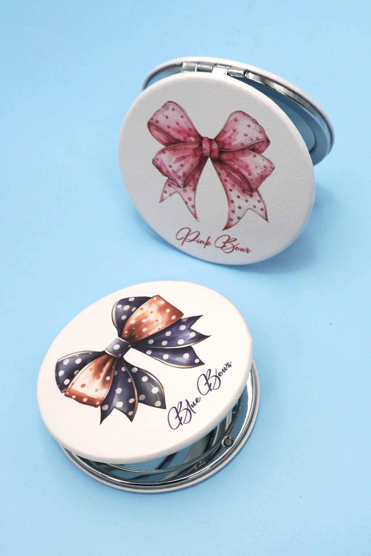 TRAVEL POCKET COMPACT HANDHELD BOW MIRROR
