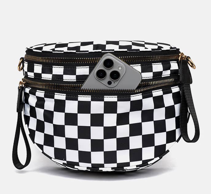 Checkered Bow Bum Bag Crossbody