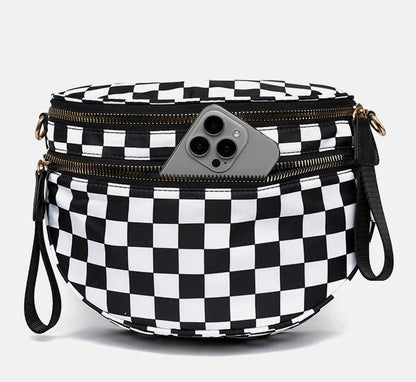 Checkered Bow Bum Bag Crossbody