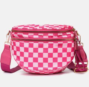 Checkered Bow Bum Bag Crossbody