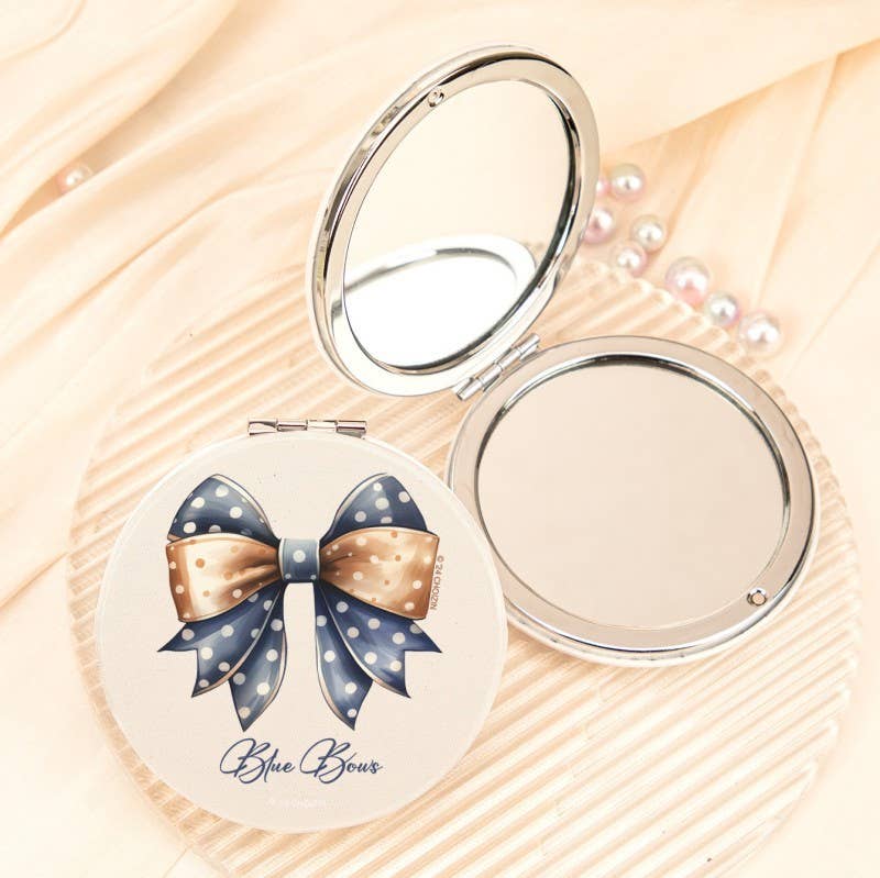 TRAVEL POCKET COMPACT HANDHELD BOW MIRROR