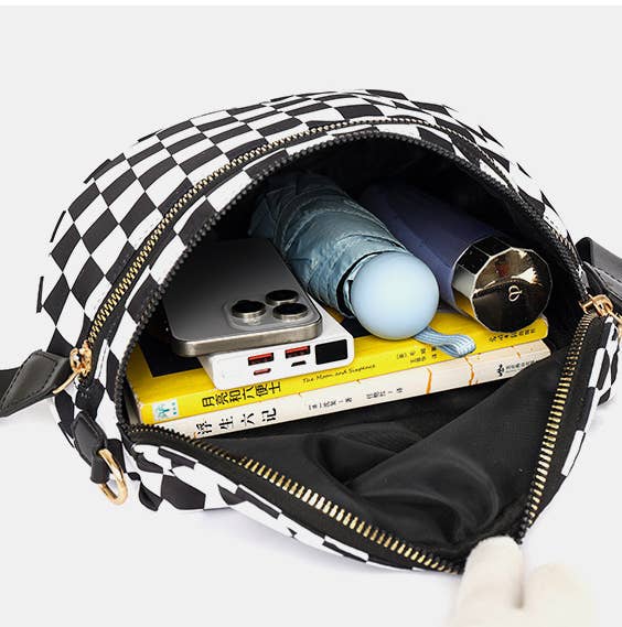 Checkered Bow Bum Bag Crossbody