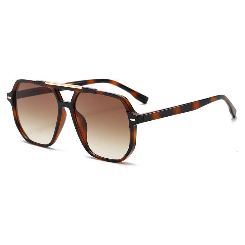 Double-Beam Aviator Sunglasses