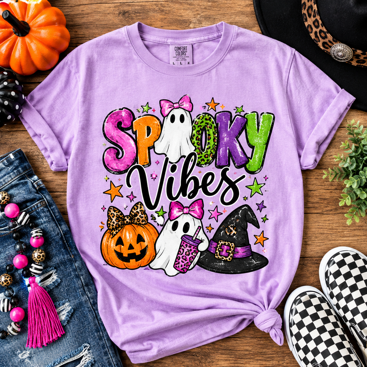Comfort Color "SPOOKY VIBES" Graphic Tee