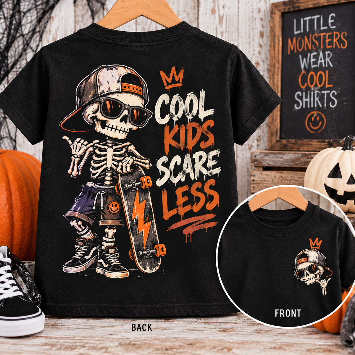 Boys "Cool Kids Scare Less" Graphic Tee