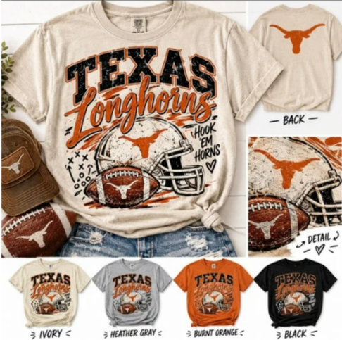 Comfort Color Texas Longhorn front & Back Graphic Tee