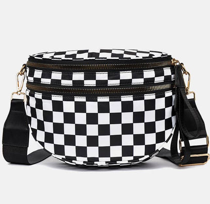 Checkered Bow Bum Bag Crossbody