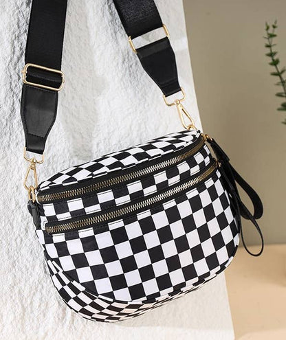 Checkered Bow Bum Bag Crossbody