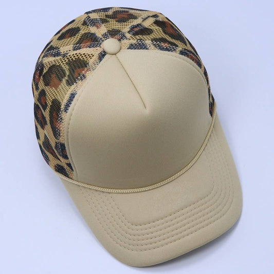 TRUCKER HAT CHECKER FOAM FRONT ANIMAL MESH CAP