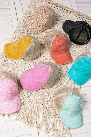 PREMIUM DISTRESS MESH BACK BASEBALL CAP - NO DESIGN OR CUSTOM