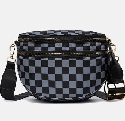 Checkered Bow Bum Bag Crossbody