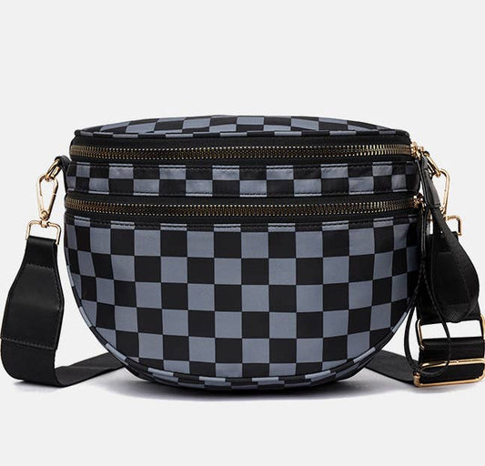 Checkered Bow Bum Bag Crossbody