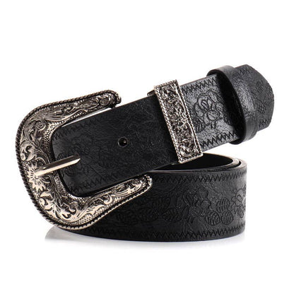 Retro Y2K Floral Embossed Belt