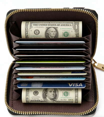 PU Leopard Card Holder Accordion Wallet